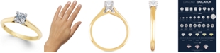 X3 Diamond Solitaire Engagement Ring (1/3 ct. t.w.) in 18k Yellow Gold with 18k White Gold